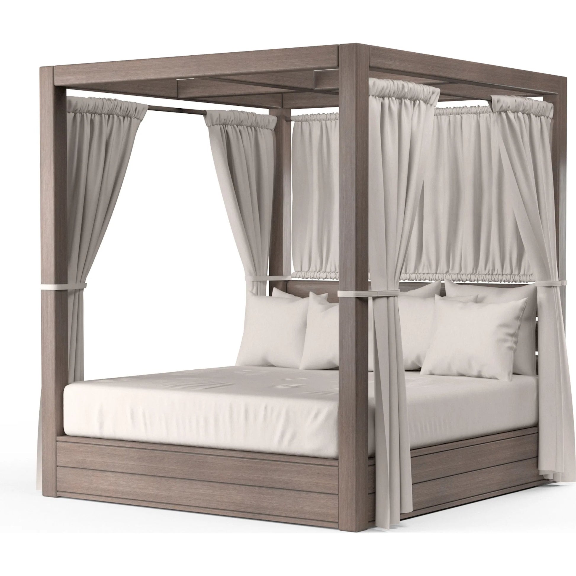 Laguna Outdoor Resort King Daybed by Sunset West in browns. Made from aluminum in a modern style.