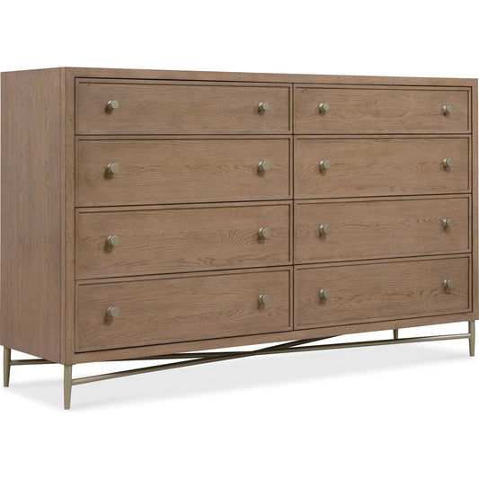 Sonnet Eight-Drawer Dresser by Hooker Furniture in medium wood and wren. Made from unique in a transitional style.