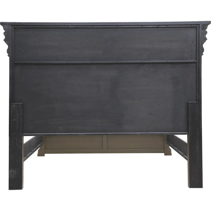 Madison Ridge Panel Bed by Pulaski Furniture in natural bark. Made from flat-cut white oak wood veneers in a unique style.