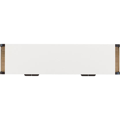 Portico Entertainment Console by A.R.T. Furniture in sienna, white plaster. Made from parawood solids, mindi veneers, resin, steel in a modern style.
