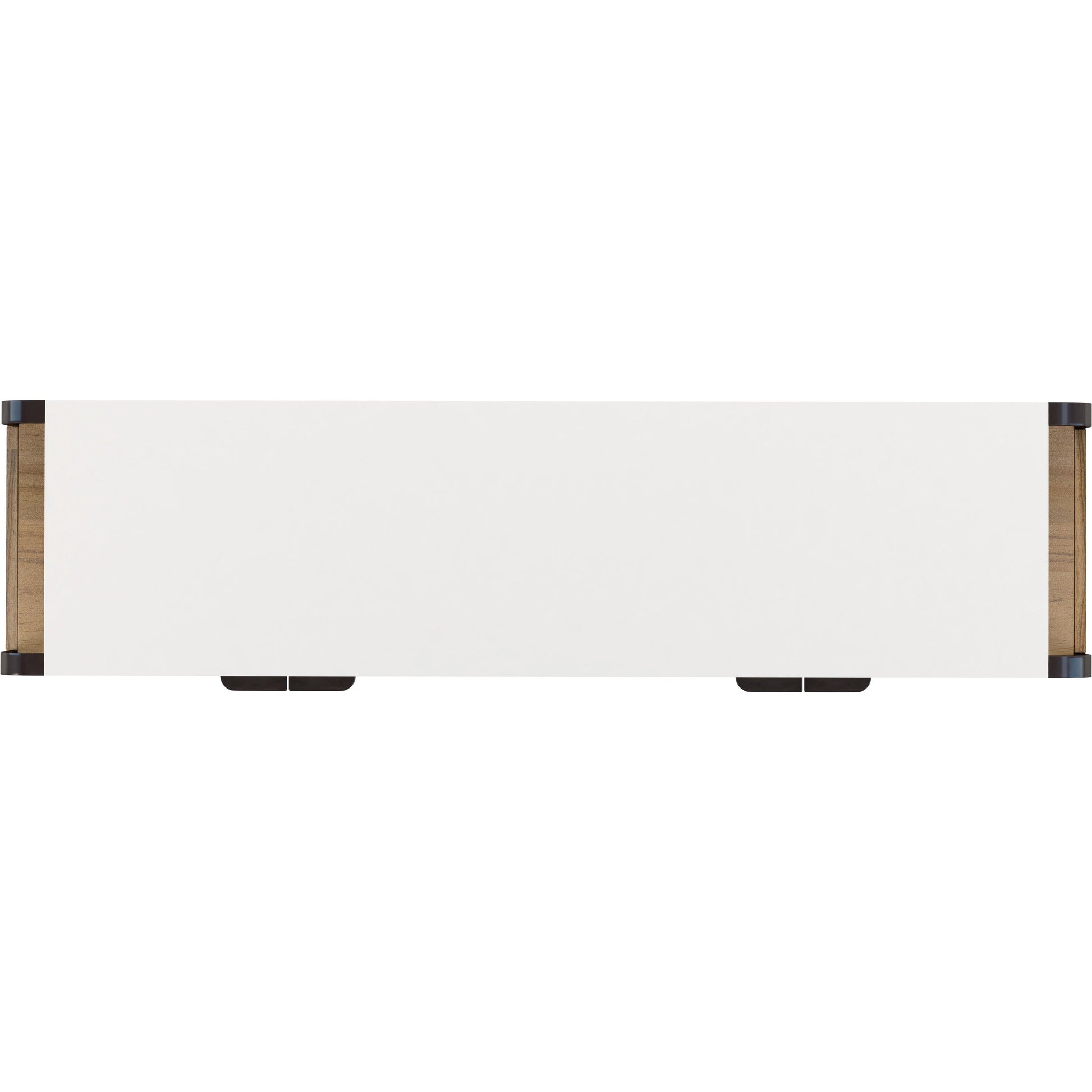 Portico Entertainment Console by A.R.T. Furniture in sienna, white plaster. Made from parawood solids, mindi veneers, resin, steel in a modern style.