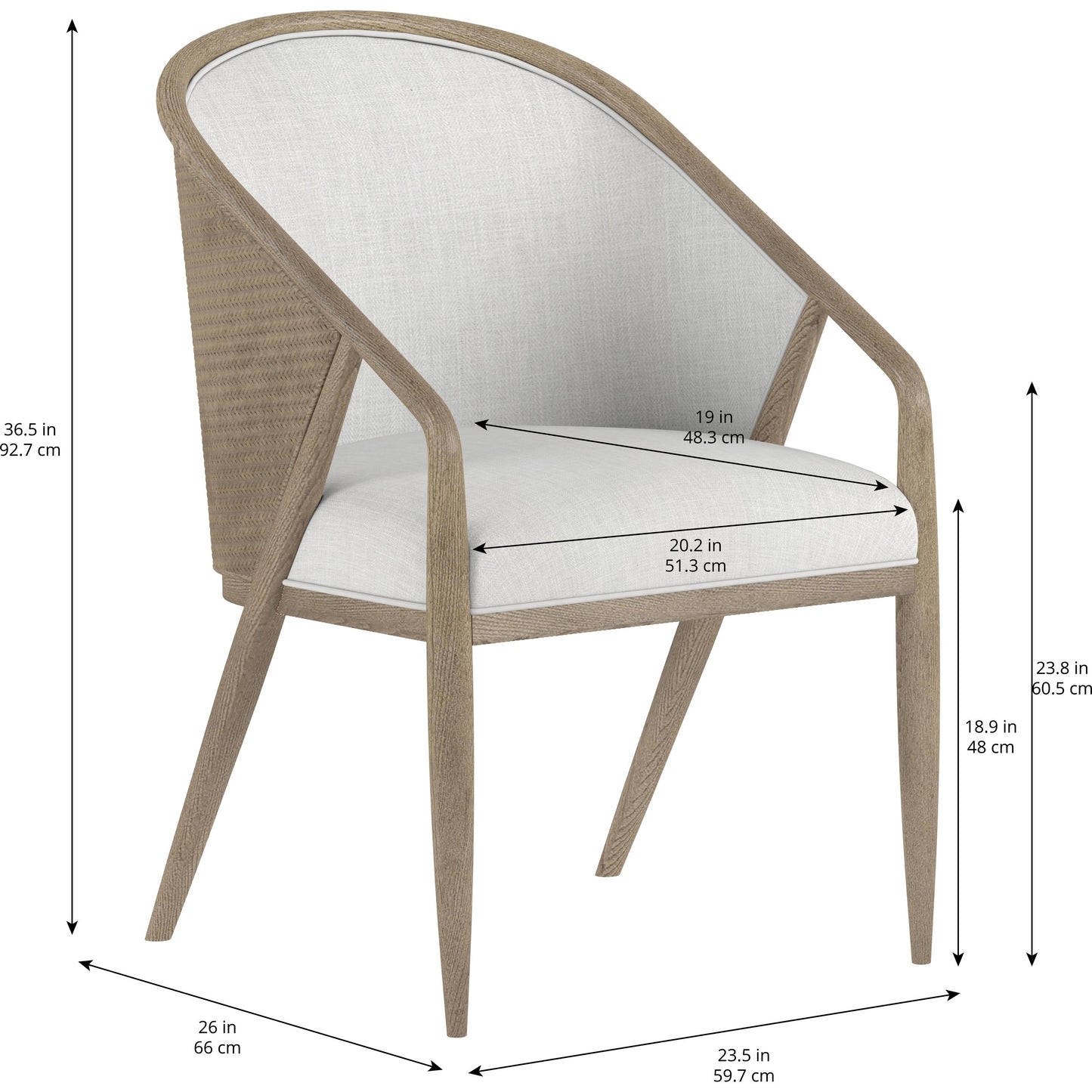 005 SI-2065004 | Additional Silo | Finn Woven Dining Chair by A.R.T. Furniture in tawny. Made from parawood solids, elm veneer, raffia, foam, fabric in a cottage & farmhouse style.