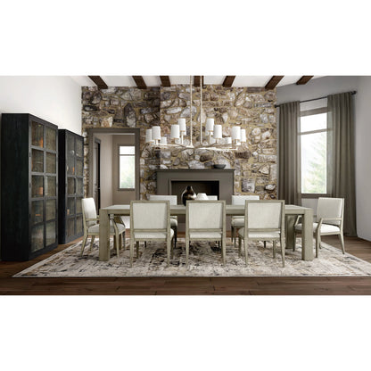 Linville Falls North Fork Dining Table by Hooker Furniture in mink. Made from oak veneers in a modern style.