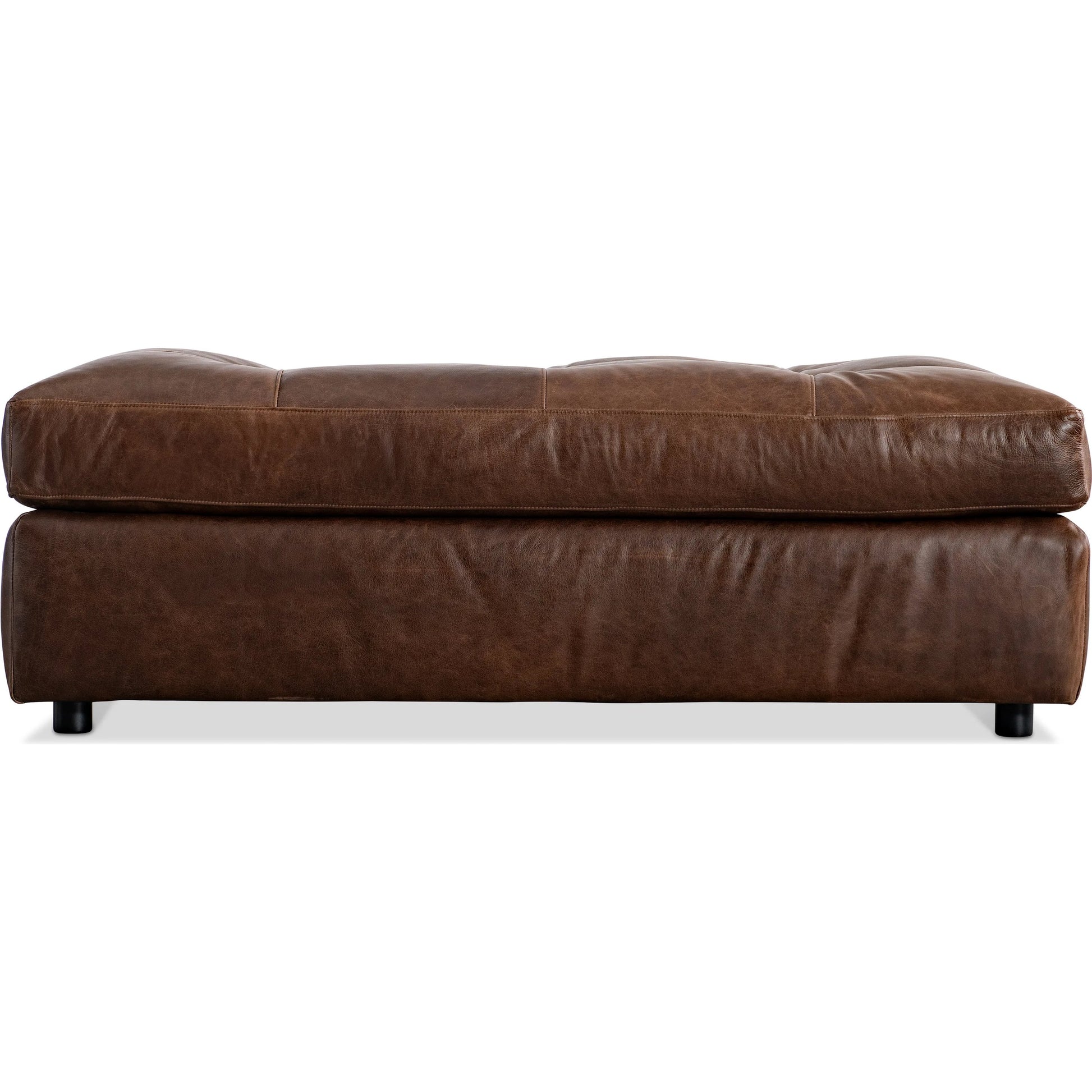 Nest Leather Ottoman by Bernhardt in brown. Made from leather in a unique style.