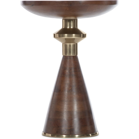 Melange Claire Accent Table by Hooker Furniture in dark wood. Made from mango, aluminum in a modern style.