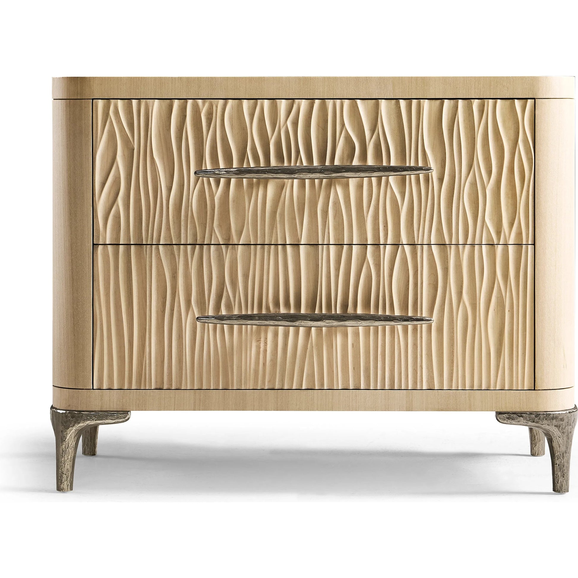 Water Hadal Plinth Nightstand by Jonathan Charles in beige. Made from unique in a transitional style.