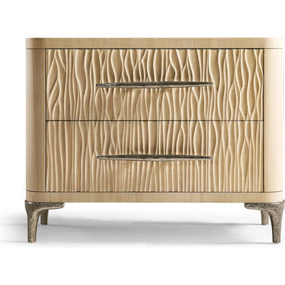 Water Hadal Plinth Nightstand by Jonathan Charles in beige. Made from unique in a transitional style.