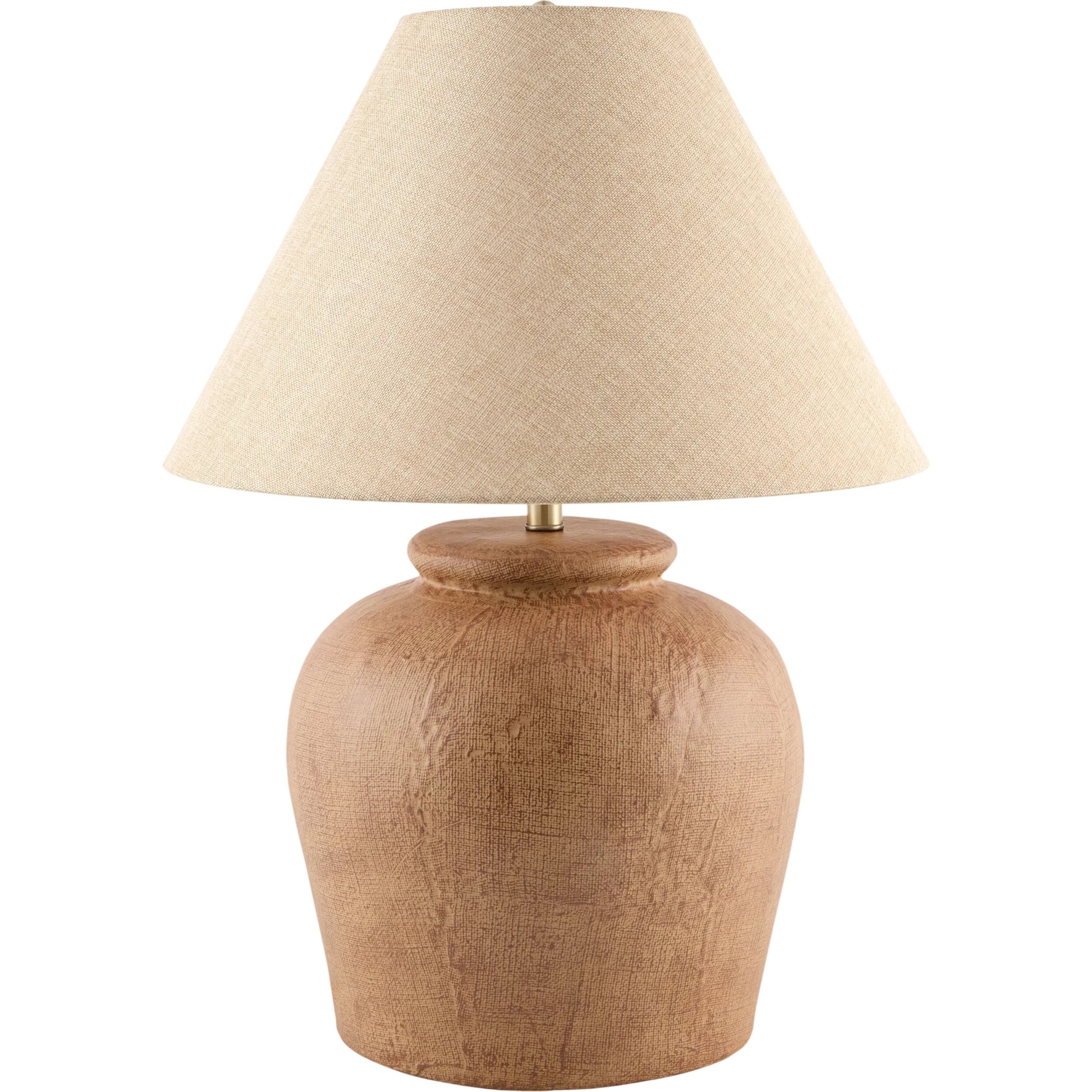 Veyra Accent Table Lamp by Livabliss in plated, painted. Made from cement, linen, plastic, iron in a unique style.