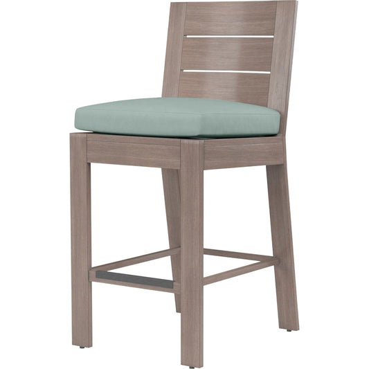 Laguna Outdoor Counter Stool by Sunset West in browns. Made from aluminum in a modern style.