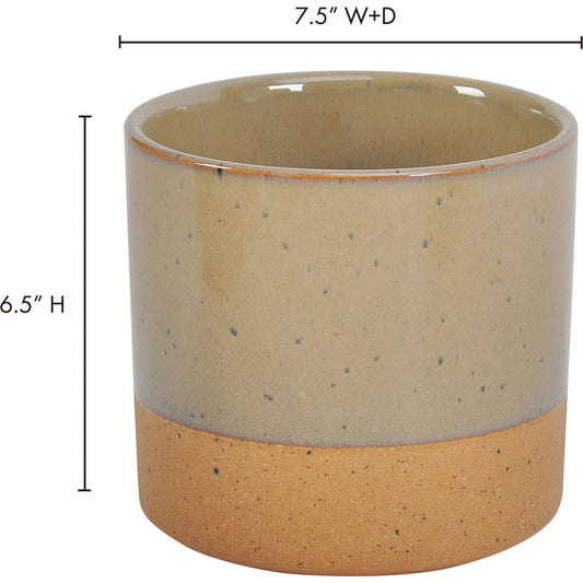 Rustica Planter by Moe's Home Collection in brown. Made from 100% stoneware in a rustic style.