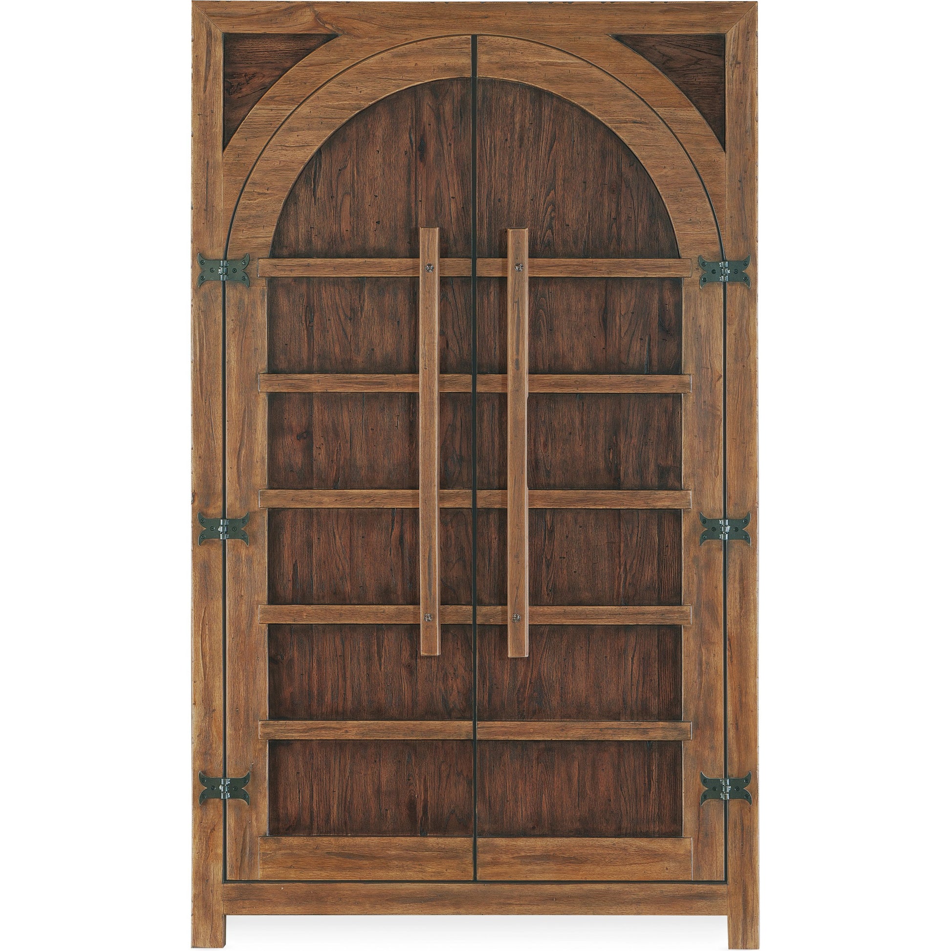 Big Sky Wardrobe by Hooker Furniture in vintage natural. Made from pecky hickory veneers, nailheads, solid-wood edged top in a modern style.