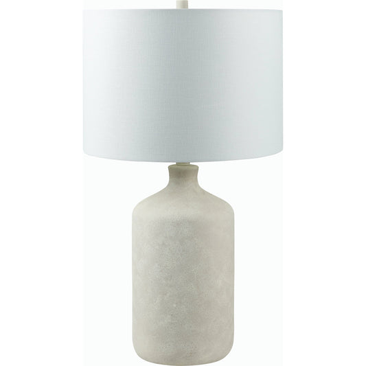 Vezelay Accent Table Lamp.- 532372 by Livabliss in body: white, shade: white, finial: metallic - brass, harp: metallic - brass, cord: translucent and paintedplated. Made from ceramic, linen, polystyrene, iron in a modern sty