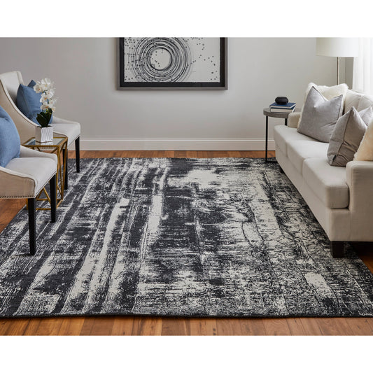 Coda Rug - 8929F by Feizy in black, white. Made from wool, viscose in a unique style.