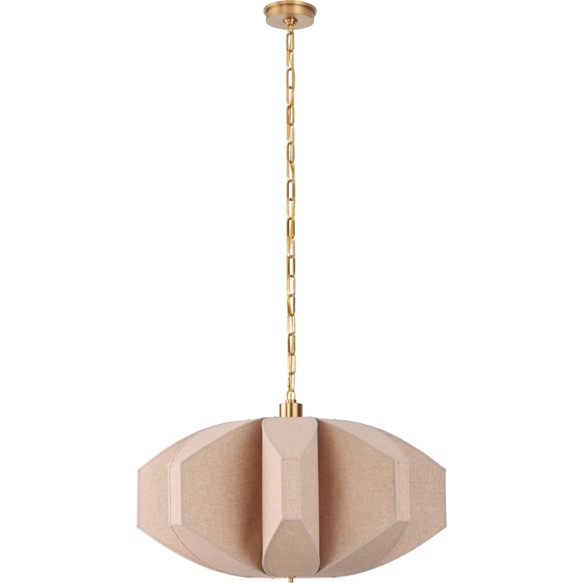 Aydin Chandelier by Wildwood in tan, gold and tan, antique brass. Made from unique in a unique style.