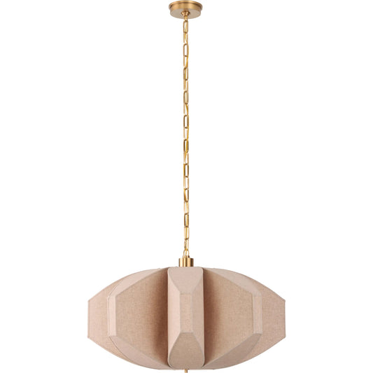 Aydin Chandelier by Wildwood in tan, gold and tan, antique brass. Made from unique in a unique style.
