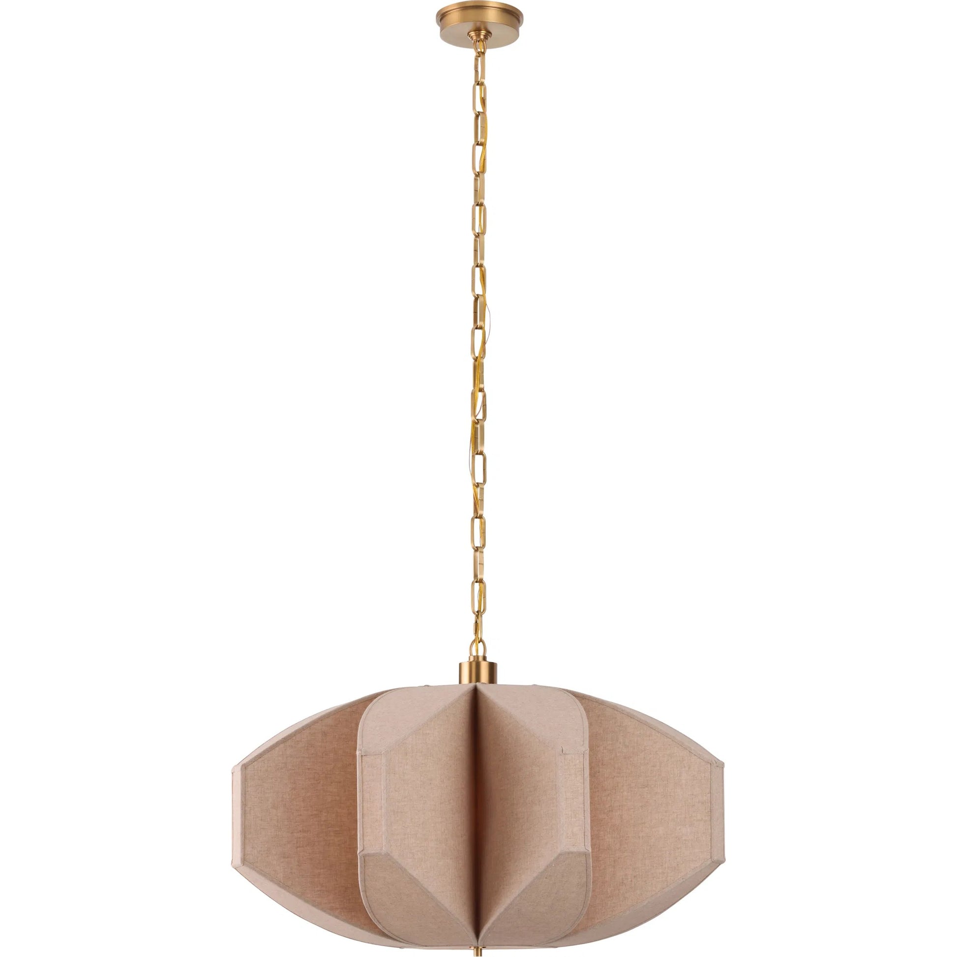 Aydin Chandelier by Wildwood in tan, gold and tan, antique brass. Made from unique in a unique style.