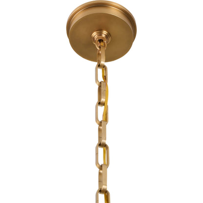 Aydin Chandelier by Wildwood in tan, gold and tan, antique brass. Made from unique in a unique style.