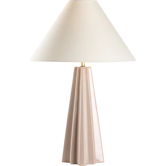 Odum Lamp by Wildwood in tan and taupe crackle glaze. Made from unique in a unique style.