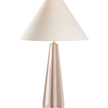Odum Lamp by Wildwood in tan and taupe crackle glaze. Made from unique in a unique style.