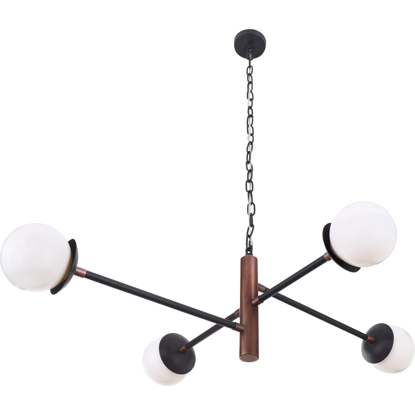 004 SI-2533979 | Additional Silo | Alvar Chandelier by Wildwood in gold, black and copper, black, white. Made from unique in a unique style.
