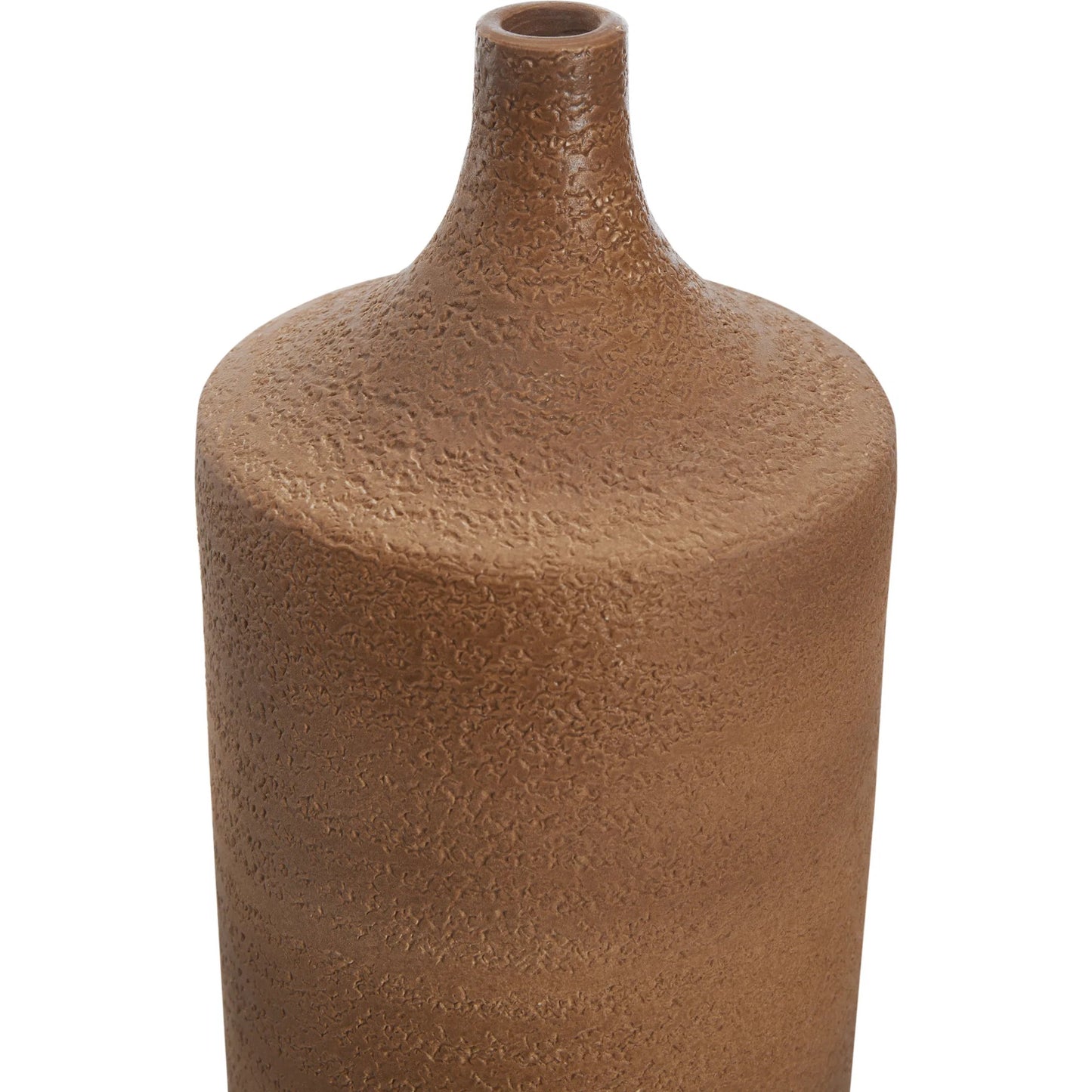 002 SI-2534083 | Closeup | Varenna Vase by Wildwood in tan and desert tan textured glaze. Made from unique in a unique style.