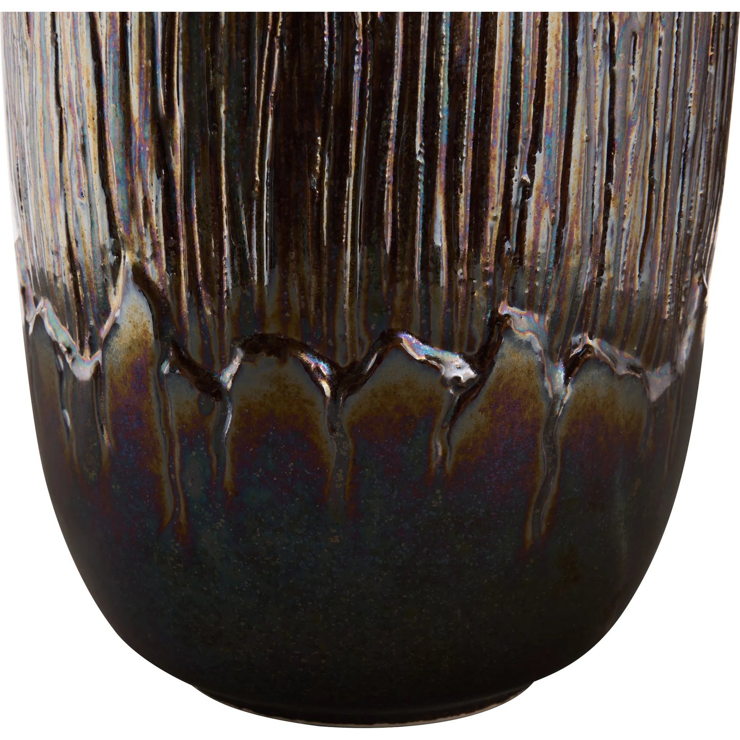 003 SI-2534038 | Closeup | Lugana Lamp by Wildwood in brown and metallic glaze. Made from unique in a unique style.