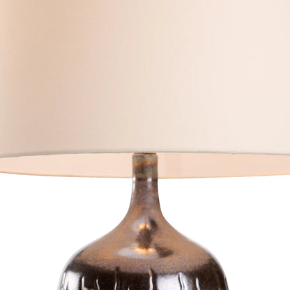 Lugana Lamp by Wildwood in brown and metallic glaze. Made from unique in a unique style.