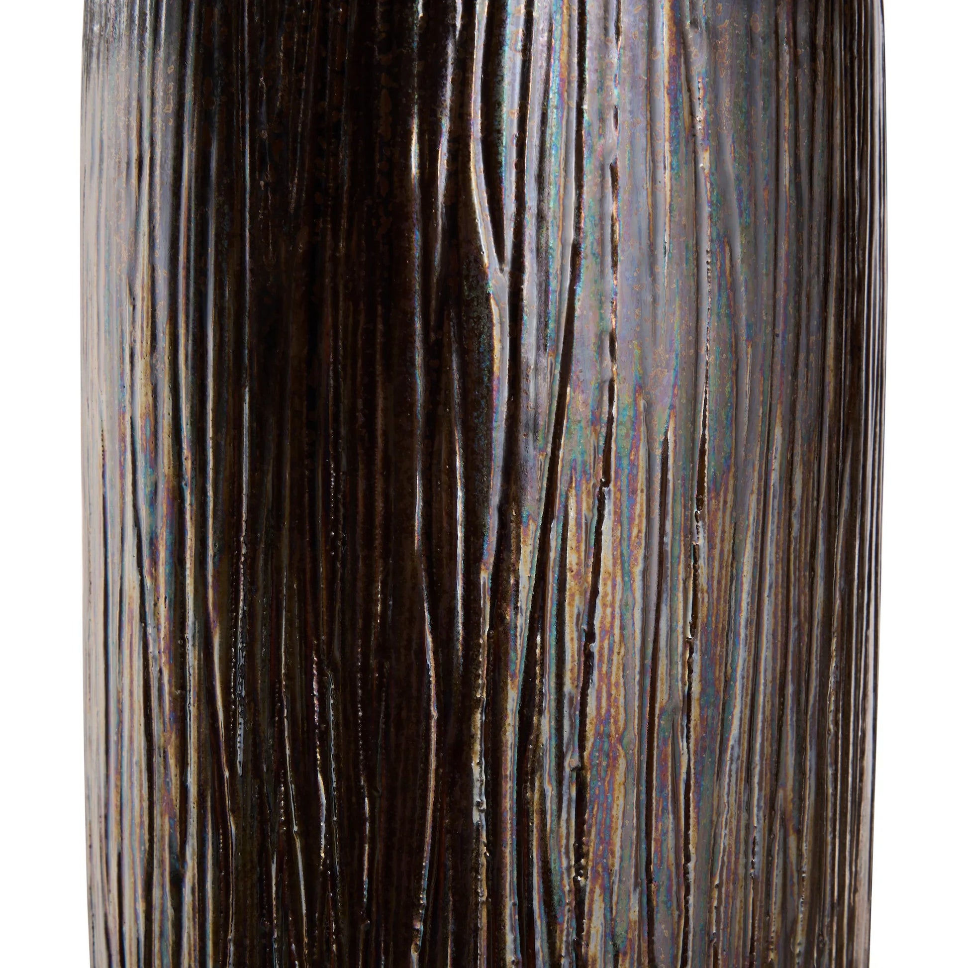 Lugana Lamp by Wildwood in brown and metallic glaze. Made from unique in a unique style.
