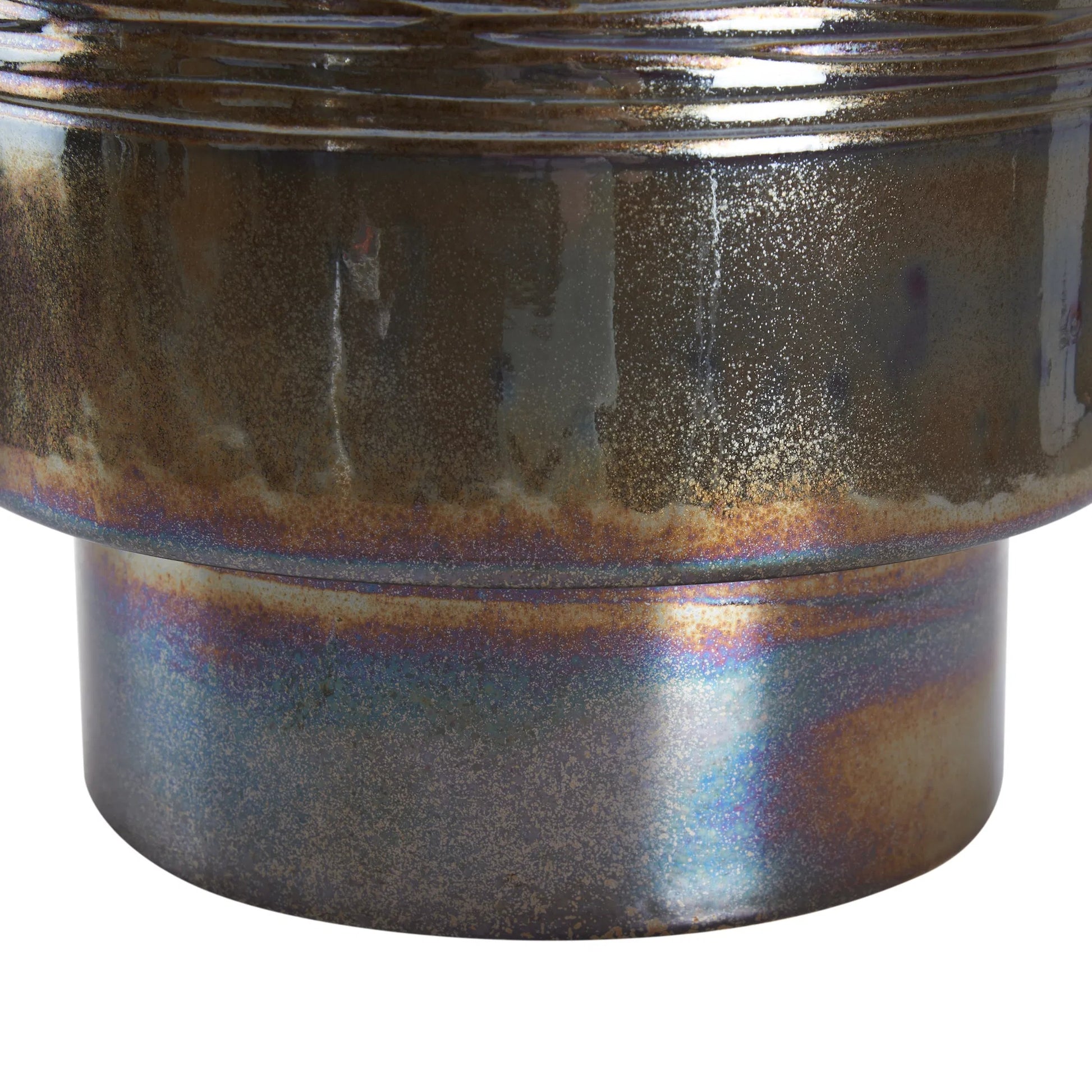 Lugana Vase by Wildwood in brown and metallic reactive glaze. Made from unique in a unique style.