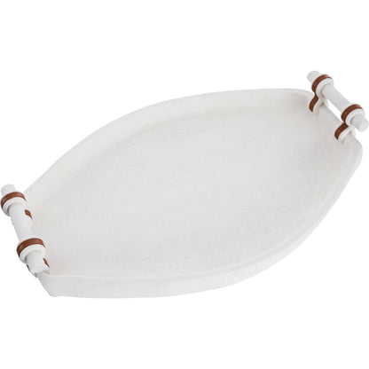 Solano Tray by Wildwood in white, cream, black and white sanded glaze, camel. Made from unique in a unique style.