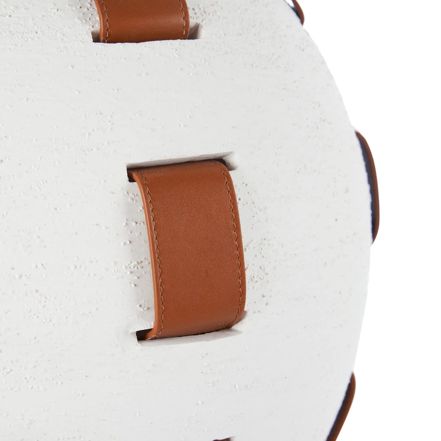 005 SI-2534071 | Closeup | Solano Vase by Wildwood in white, cream, brown and white sanded glaze, camel. Made from unique in a unique style.