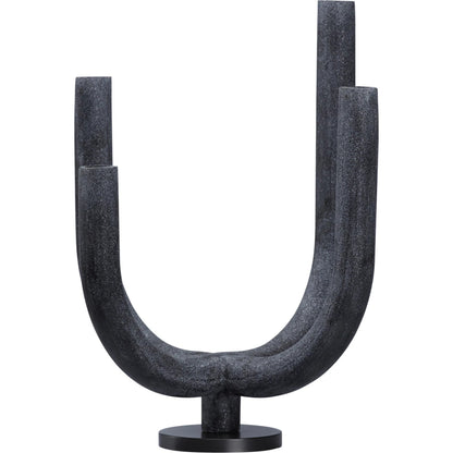 Adan Candleholder by Wildwood in black, gray and natural black, modern bronze. Made from unique in a unique style.