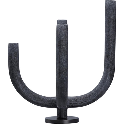 Adan Candleholder by Wildwood in black, gray and natural black, modern bronze. Made from unique in a unique style.