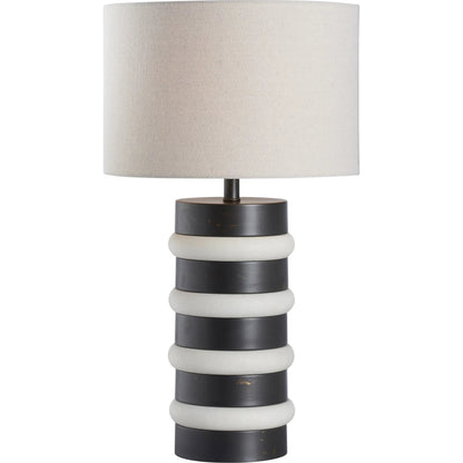 Stevie Lamp by Wildwood in white, cream, black and white, modern bronze. Made from unique in a unique style.