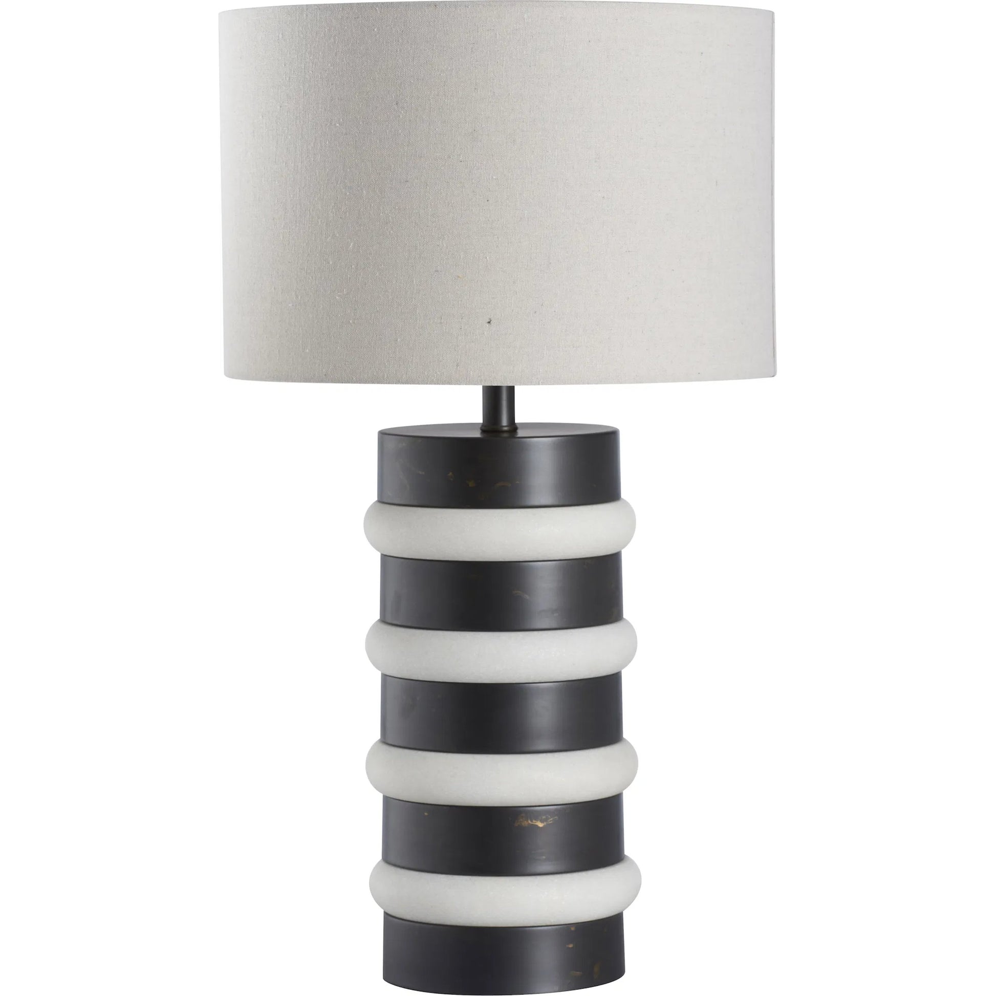 Stevie Lamp by Wildwood in white, cream, black and white, modern bronze. Made from unique in a unique style.