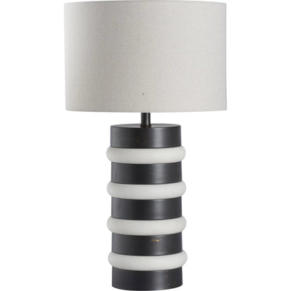 Stevie Lamp by Wildwood in white, cream, black and white, modern bronze. Made from unique in a unique style.