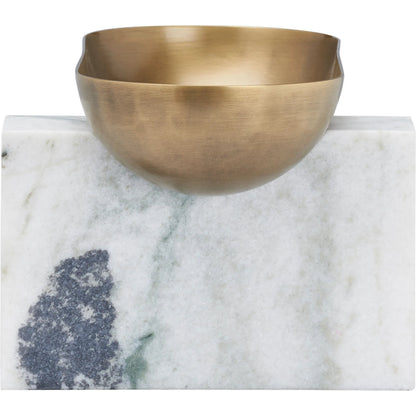 Cassie Catchall Dish by Wildwood in white, cream, gold and natural white, antique brass. Made from unique in a unique style.