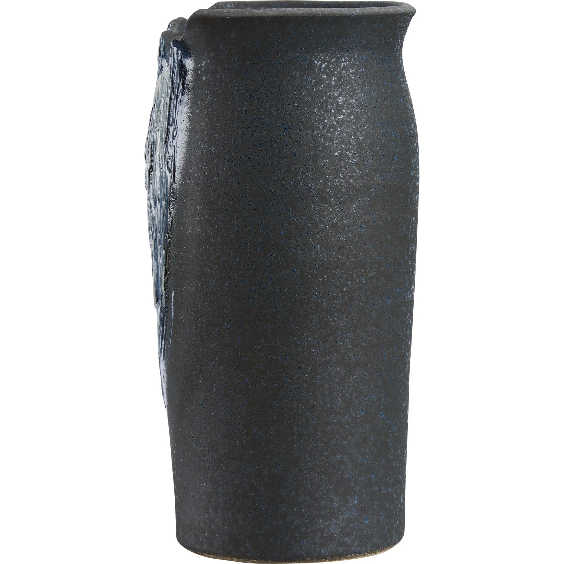 Hikone Vase by Wildwood in black, blue and shiga, black, blue glaze. Made from unique in a unique style.