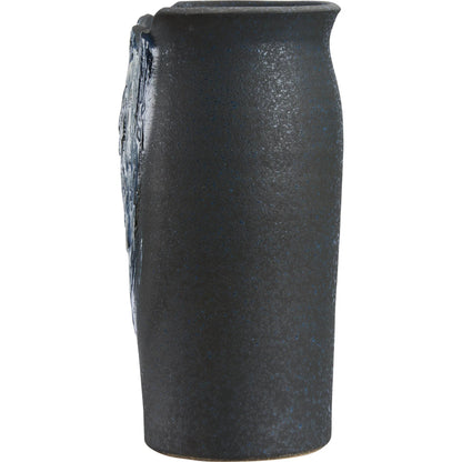 Hikone Vase by Wildwood in black, blue and shiga, black, blue glaze. Made from unique in a unique style.