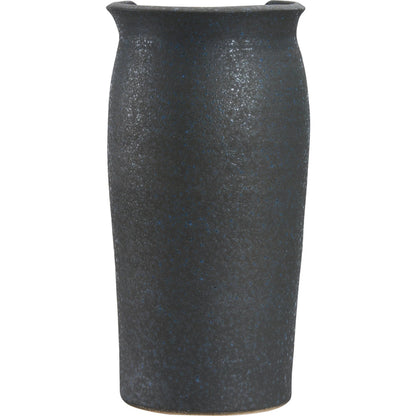 Hikone Vase by Wildwood in black, blue and shiga, black, blue glaze. Made from unique in a unique style.