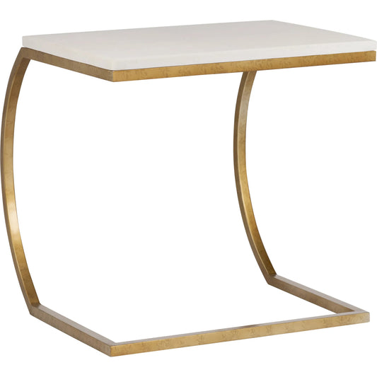 Ashland Side Table by Wildwood in white, cream, gold and natural white, gold. Made from unique in a unique style.
