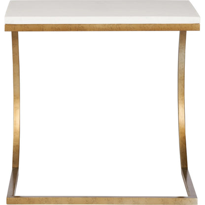 Ashland Side Table by Wildwood in white, cream, gold and natural white, gold. Made from unique in a unique style.