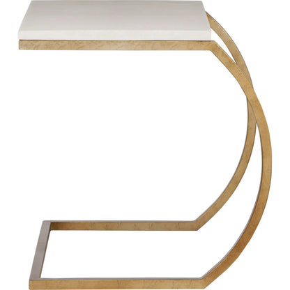 Ashland Side Table by Wildwood in white, cream, gold and natural white, gold. Made from unique in a unique style.