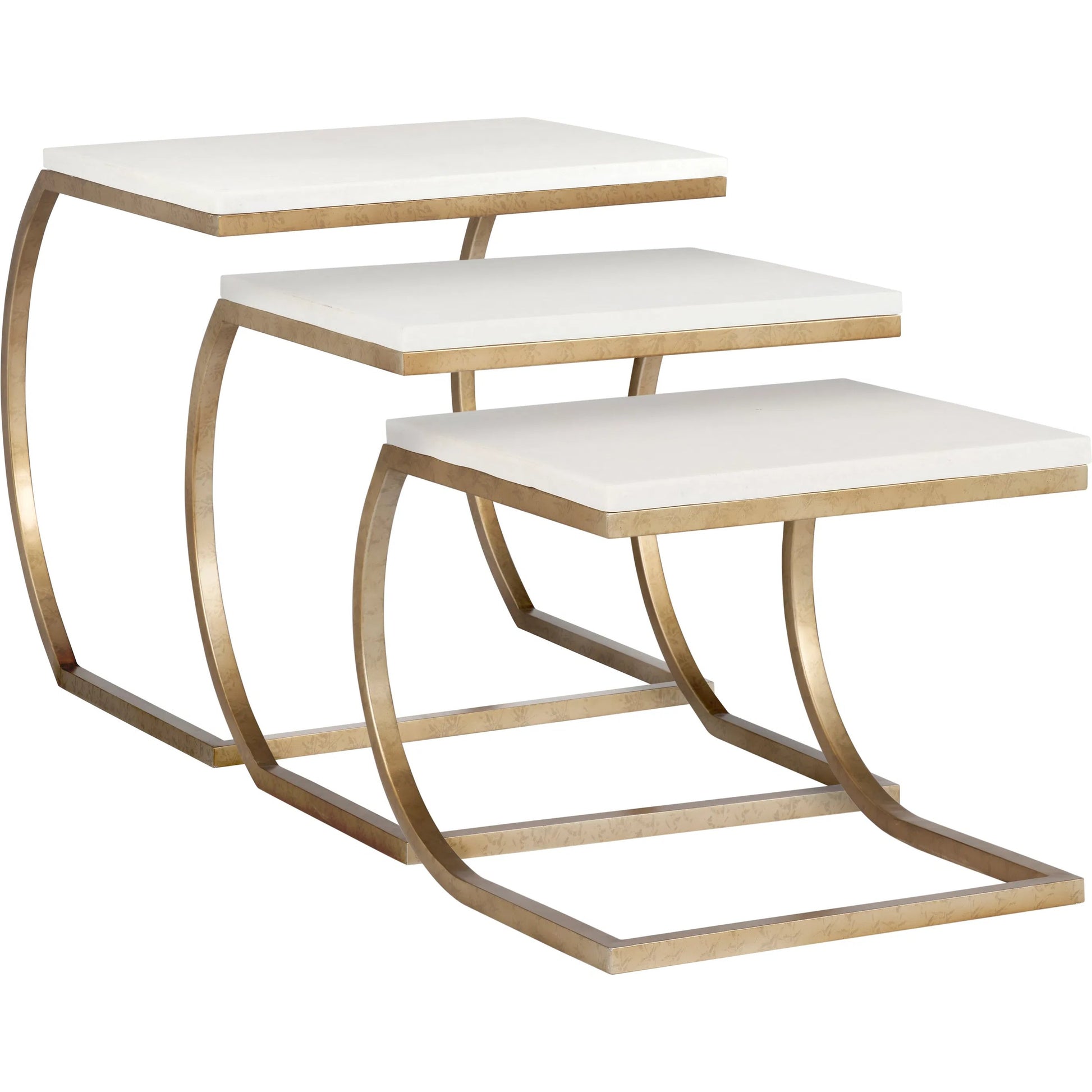 Ashland Side Table by Wildwood in white, cream, gold and natural white, gold. Made from unique in a unique style.