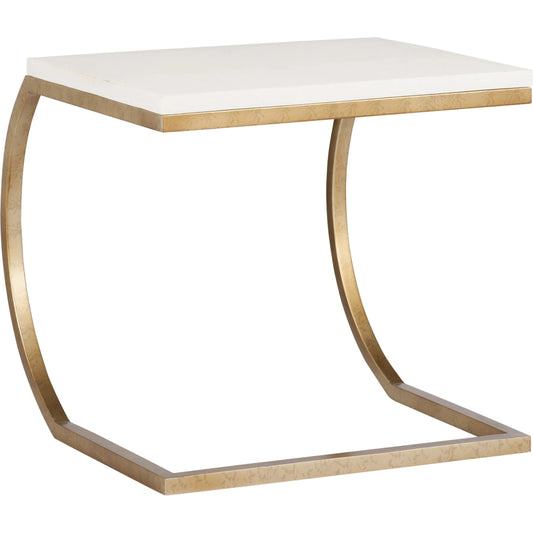 Ashland Side Table by Wildwood in white, cream, gold and natural white, gold. Made from unique in a unique style.