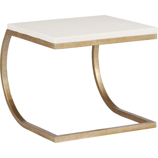 Ashland Side Table by Wildwood in white, cream, gold and natural white, gold. Made from unique in a unique style.