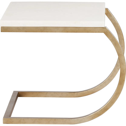 Ashland Side Table by Wildwood in white, cream, gold and natural white, gold. Made from unique in a unique style.