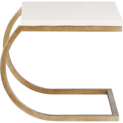 Ashland Side Table by Wildwood in white, cream, gold and natural white, gold. Made from unique in a unique style.