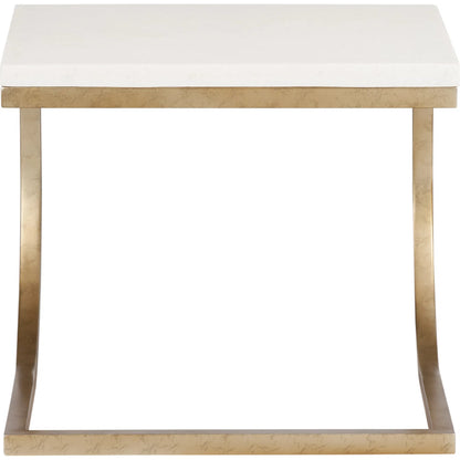 Ashland Side Table by Wildwood in white, cream, gold and natural white, gold. Made from unique in a unique style.