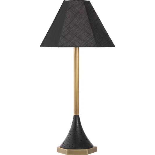 Dalia Buffet Lamp by Wildwood in black, gold and antique brass, black. Made from unique in a unique style.
